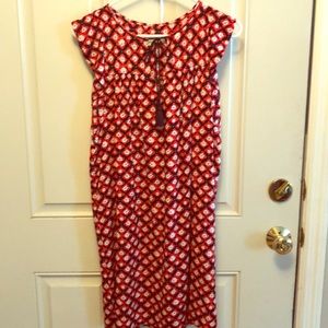 Loft red and black dress